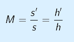 صيغة تكبير المرآة المقعرة