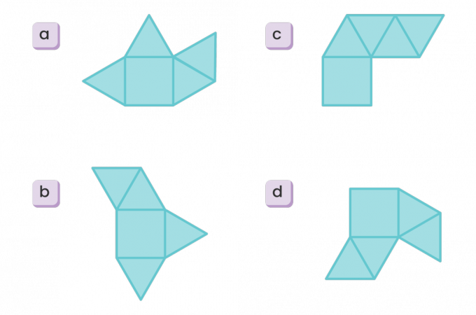 Image of a rectangular pyramid net