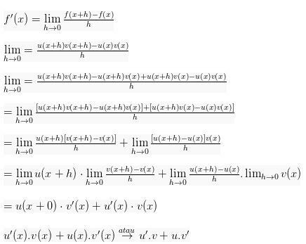 อนุพันธ์ของผลิตภัณฑ์ของฟังก์ชันพีชคณิต