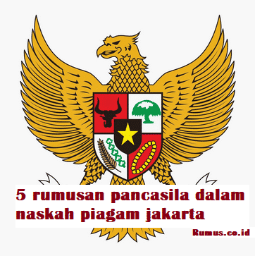 5 formulations of Pancasila in the Jakarta Charter